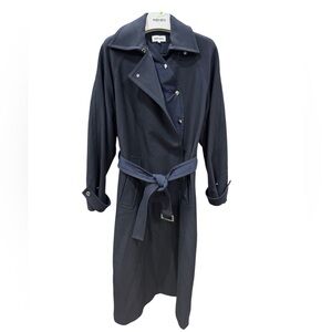 Kenzo $1300 Navy Belted Trench Coat Size 36